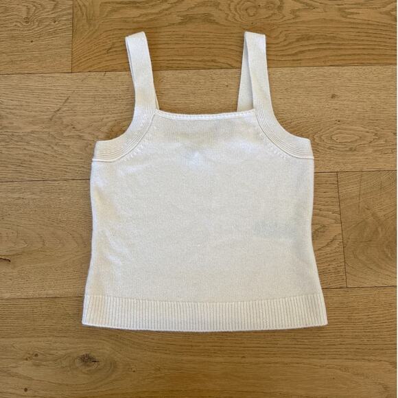 Banana Republic - 100% Cashmere Knit Sleeveless Cami Top in Cream - Picture 1 of 4